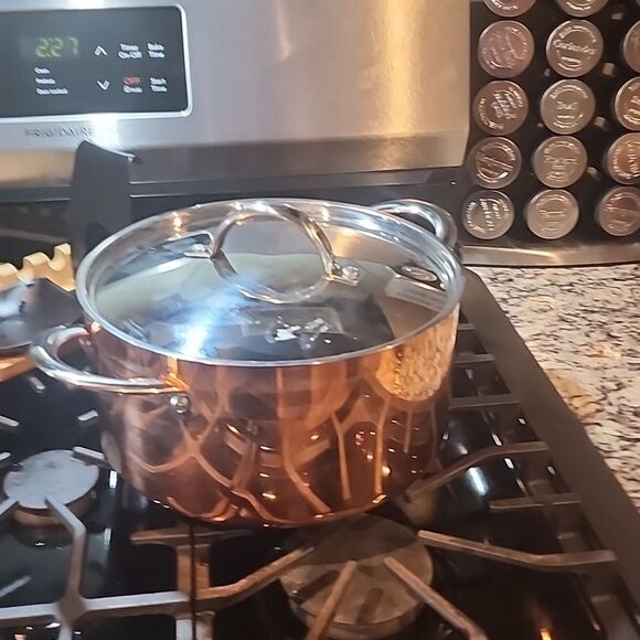 Berghoff Vintage Copper Tri-Ply 5.75 QT Covered Dutch Oven, Polished - Picture 12 of 16